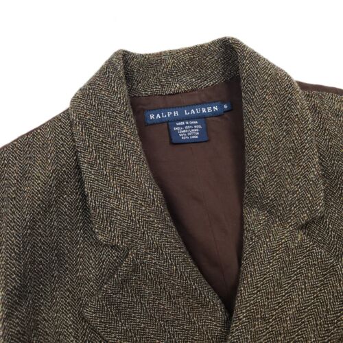 Chaleco Ralph Lauren Tweed EE. UU. 6 Reino Unido 10 Chaleco de Lana Doble Pecho Espiga - Imagen 2 de 11