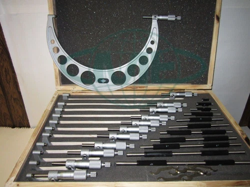 0-12" Precision OD micrometer set 0.0001" carbide standards 12pcs/set FREE SHIP