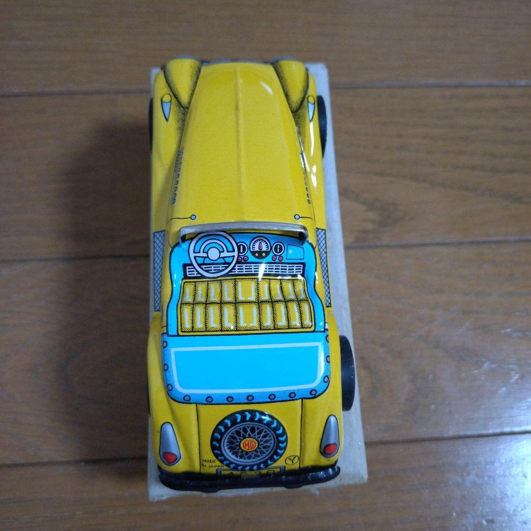 Convertible Minicar Yellow Tin Made in Japan MG Convertible with