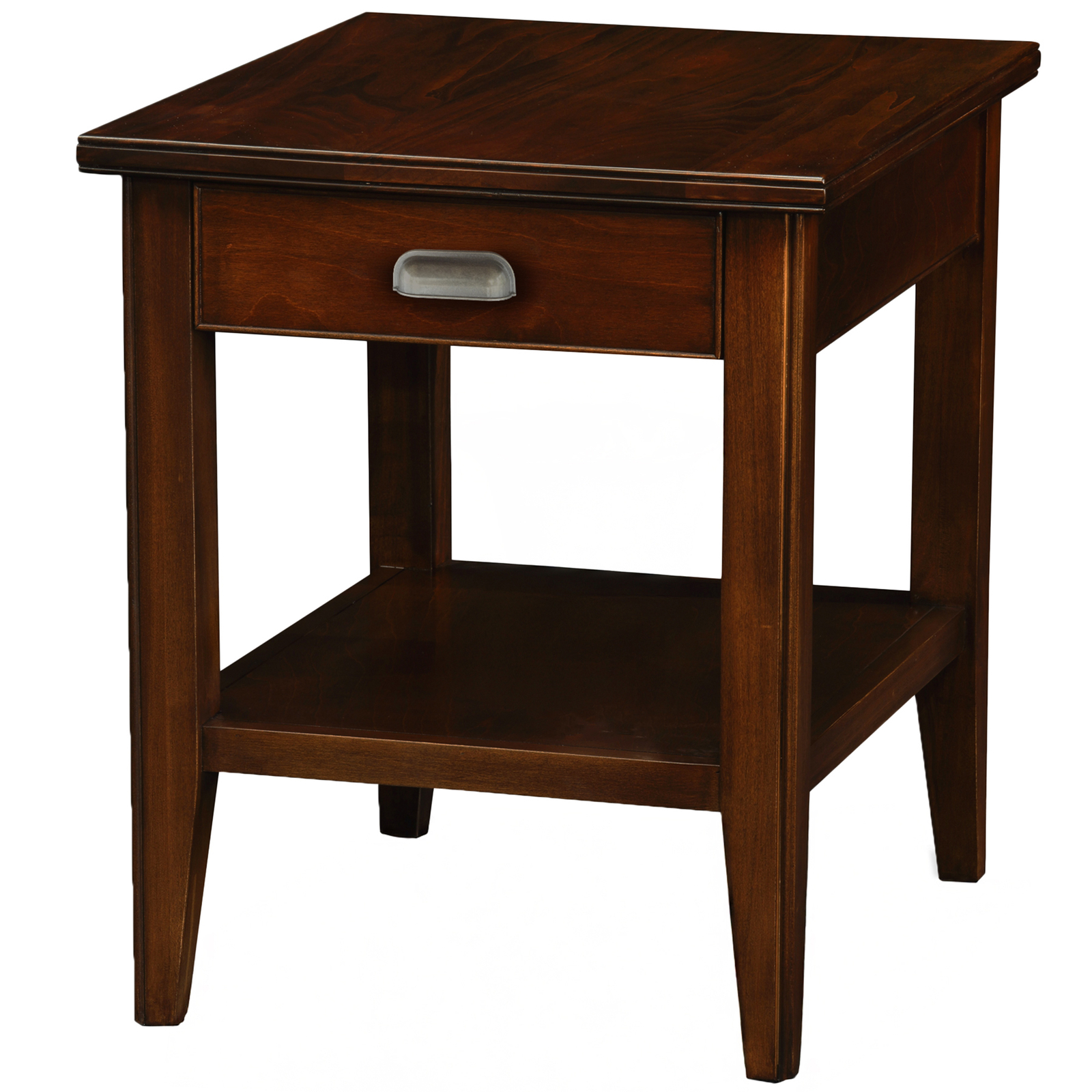 Leick Furniture Laurent Solid Wood Square End Table in Chocolate Cherry