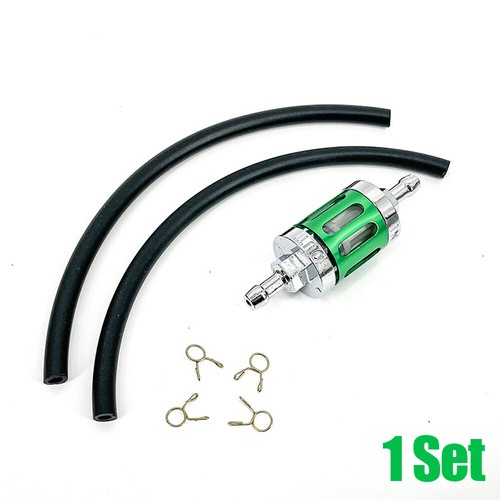 8mm Fuel Hose CNC Glass Motorcycle Gas Fuel Gasoline Oil Filters Kit Universal - Picture 17 of 17
