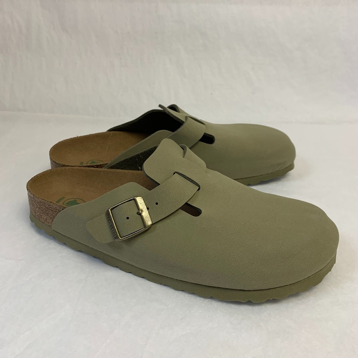 Birkenstock New w/ Box Boston Vegan Khaki Birkibuc Regular