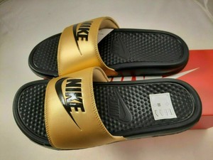 nike benassi slides mens gold