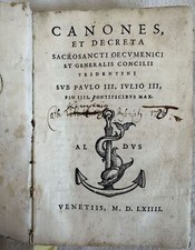 CANONES ET DECRETA CONCILII TRIDENTINI CONCILIO DI TRENTO 1564 ALDO MANUZIO