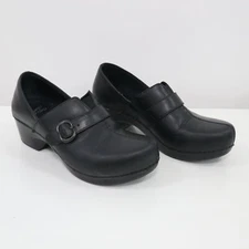 Dansko Clogs Nursing Womens 40 9.5 Black Leather Slip On Professional Shoes