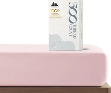 Mayfair Linen 500 Thread Count Fitted Sheet Queen Cotton - 100% Cotton Queen Fit