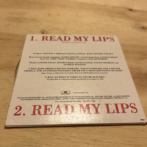 A Thousand Points Of Light Read My Lips EP George Bush 41 - Picture 2 of 2