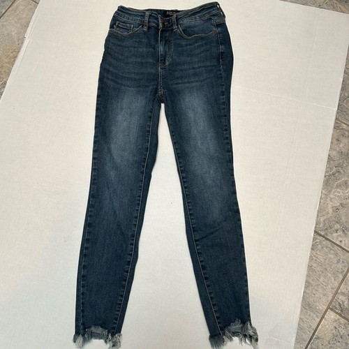 Judy Blue Fringe with Benefits 2.0 Shark Bite Skinny Jean size 3/26 Style #88400 - Picture 5 of 6