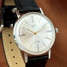 NOS Poljot De LUXE Ultra Slim 23 Jewels 2209 Soviet Vintage Men`s Wristwatch