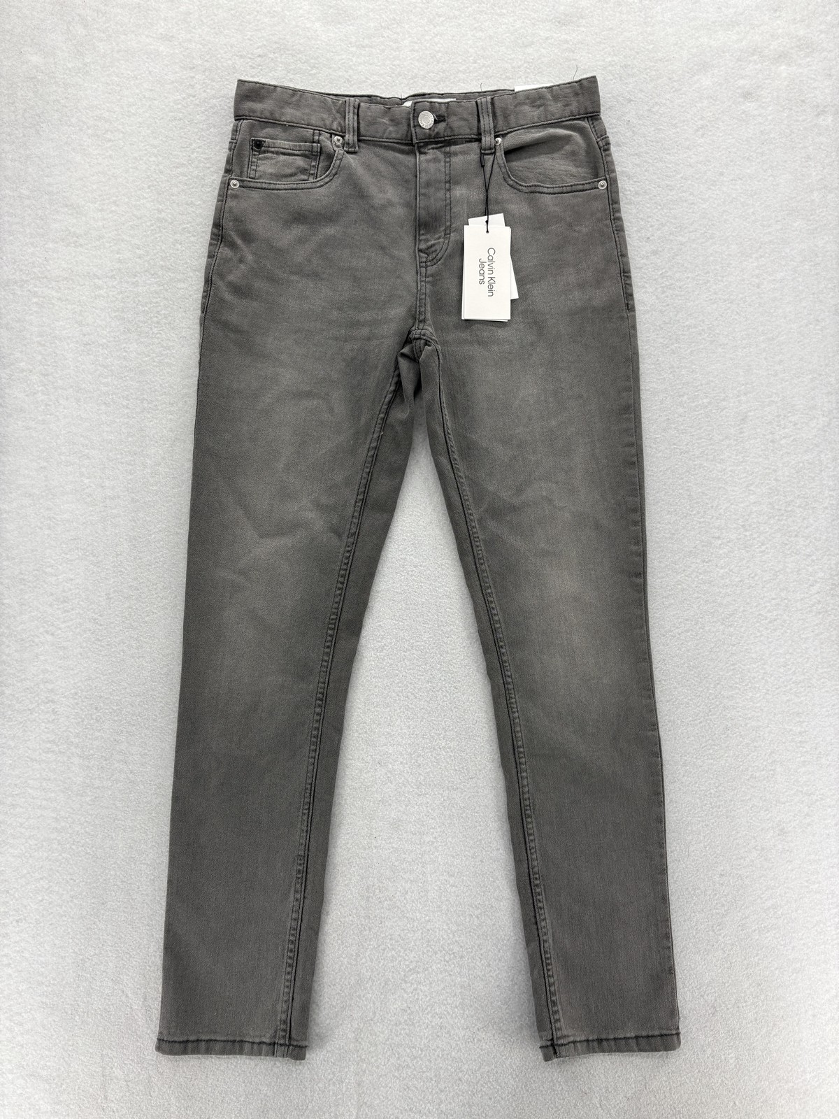 Calvin Klein Jeans Kids 16 Gray Skinny Adjustable Waist Stretch Casual 30x30 NWT