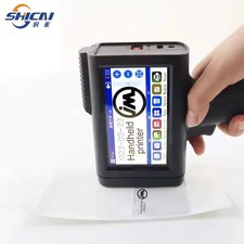 Handheld inkjet printer prints date, logo, text identification, barcode, QR code
