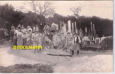 Old photo postcard Gundelfingen construction site to Deisenhofen Höchstädt Dillingen Danube