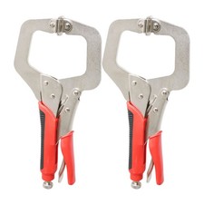 2Pack 11" Heavy Duty C-Clamps Set C-Clamp Locking Pliers W/ Swivel Pads