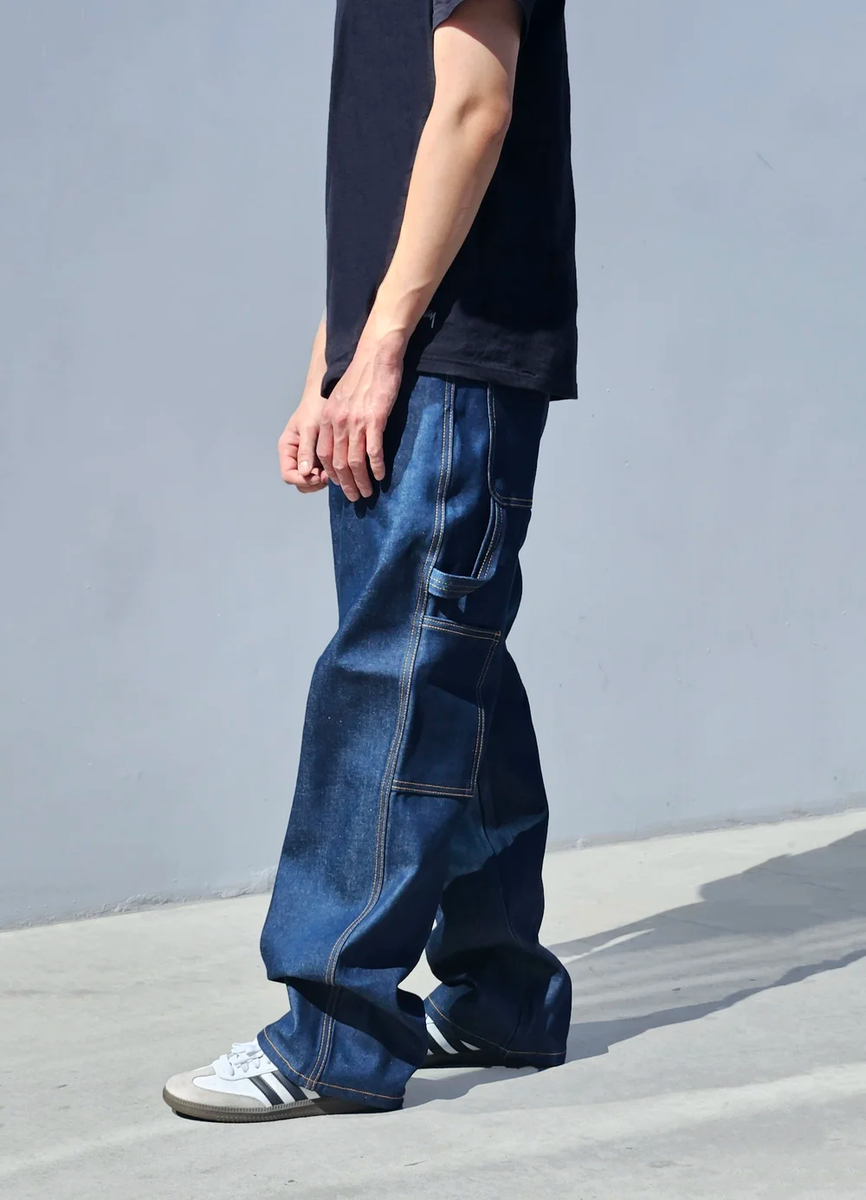 Neo Blue Black Baggy Denim Carpenter Jeans | eBay