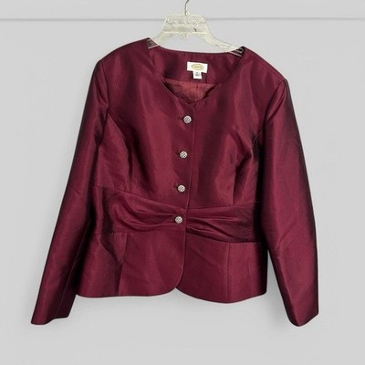 Talbot's Stunning Shimmer Fancy button down jacket wedding size 18 silk blend