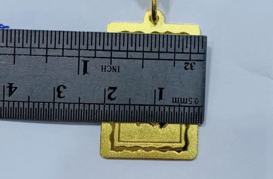 24k Solid Yellow Gold Shaped Monkey Rectangle  Pe… - image 4