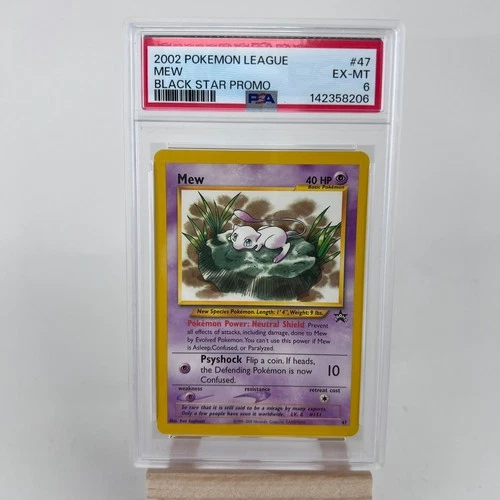 2002 POKEMON LEAGUE PROMO BLACK STAR #47 MEW PSA 6