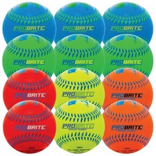 Franklin Sports Pro Brite Soft Rubber Teeballs, 12 Pack