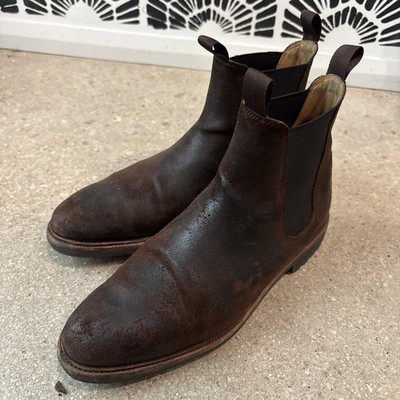 Meermin Chelsea Rust Waxy Commander Leather Boots Mens UK Size 9 (US 10) Brown
