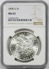 1890-S $1 NGC MS 63 Morgan Silver Dollar