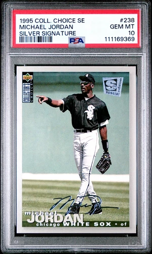 1995 COLLECTOR'S CHOICE SE MICHAEL JORDAN SILVER SIGNATURE PSA10