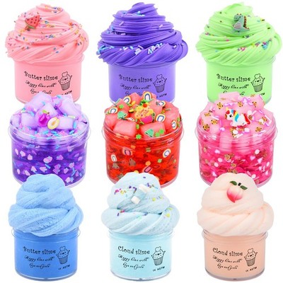 Slime Kit 9 Pack, with 3 Jelly Cube Crunchy Slime 3 Cloud Slime 3 Butter Slime