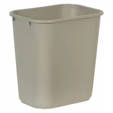 Rubbermaid Commercial Fg295600beig Rectangular Wastebasket, 7 Gal, Lldpe, Open