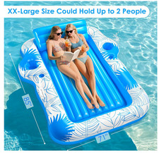 New Inflatable Adult Tanning Pool Lounger Float 85" x 71" XX Large