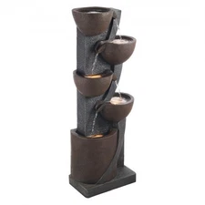 VEVOR Outdoor Water Fountain,49.61 in Height Fountain and Waterfall,5-Tier Floor
