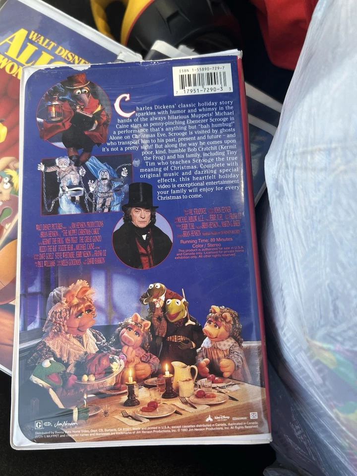 Видеокассета The Muppets Christmas Carol чехол-раскладушка Jim Henson - Изображение 3 из 4