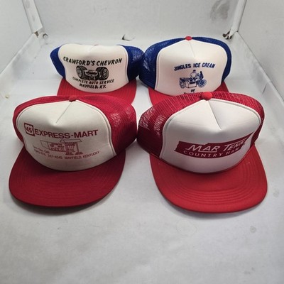 Vintage Trucker Hat Lot 4 Speedway Express Mart Mar Tenn Jingles Ice Cream