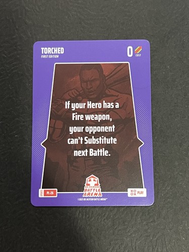 2025 Bo Jackson Battle Arena Alpha Update #PL-26 Torched Play Card SP