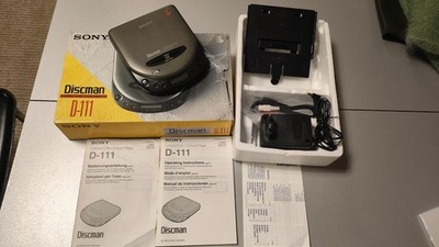 Sony Discman D-111 Vintage CD - Player mit Zubehör in OVP, läuft super!