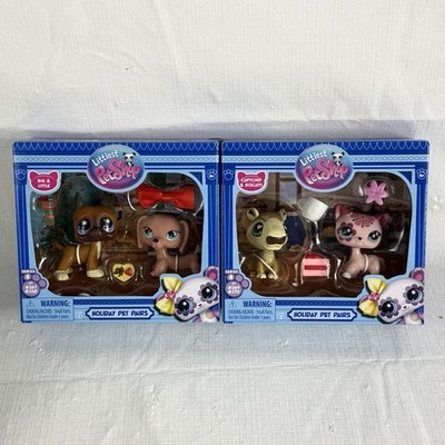 Littlest Pet Shop Lot Of 2 Holiday Pet Pairs Big & Little Capycino Biscotti