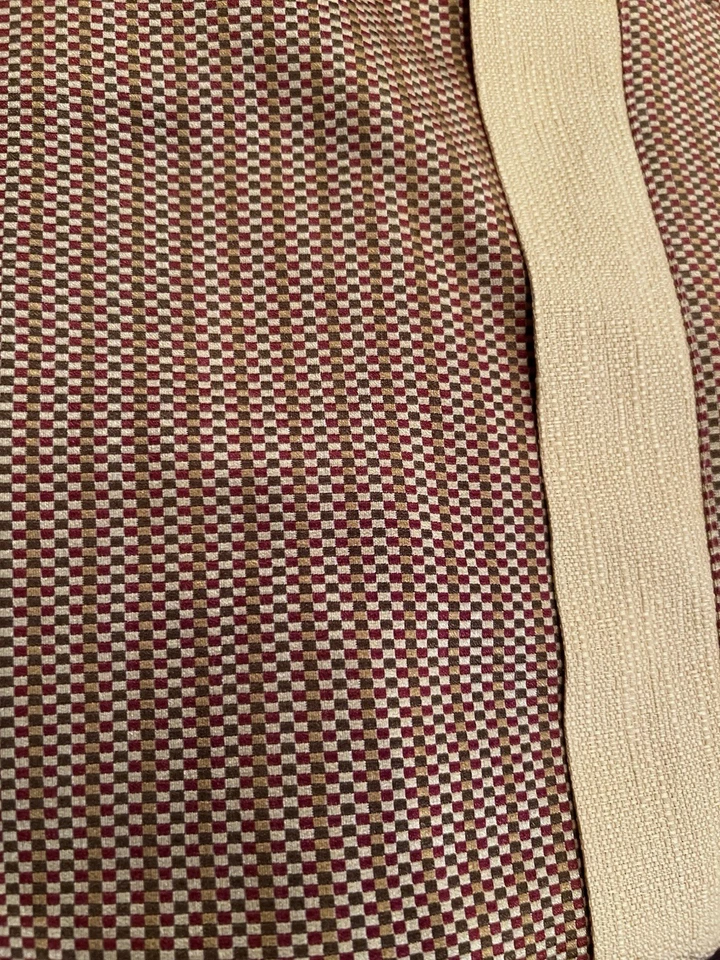 "2 paneles de cortina Waverly Williamsburg dorados/rojos sólidos/mini cuadros 50 X 84""" Foto 3 de 4