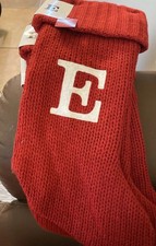 Wondershop Red Stocking Monogrammed With White Letter E NWT