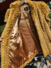 Adrienne Landau Luxury Gold Vest Sleeveless Faux Fur Glam Posh  Sz S