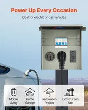 Heavy-Duty Temporary Power Outlet Panel - 20/30/50 Amp Weatherproof RV Electrica