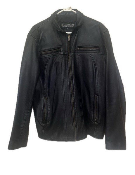 The Leather Shop Western Australia Biker Jacket Good Used Condition 