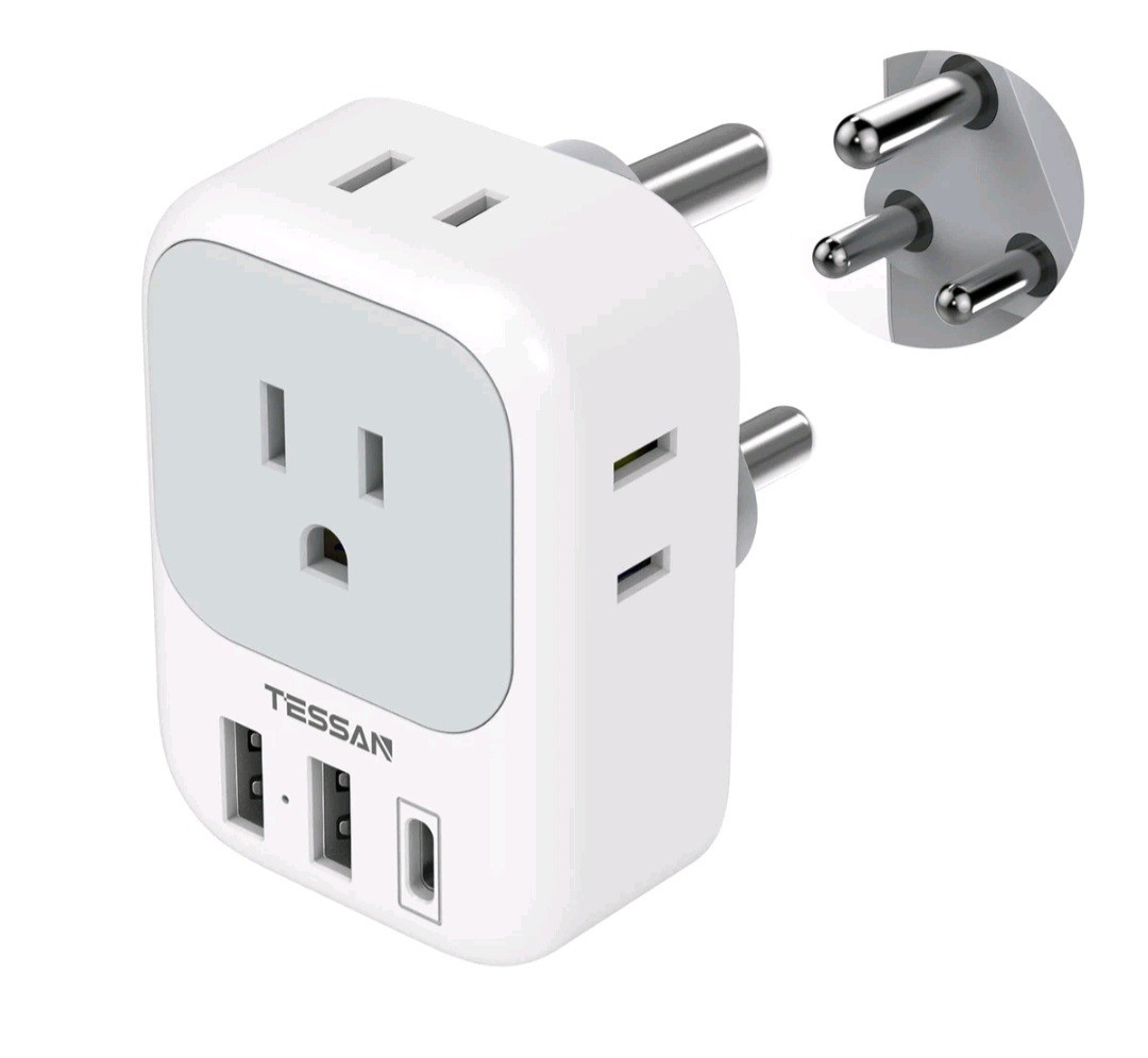 TESSAN South Africa Power Adapter, Type M Plug Adaptor with 