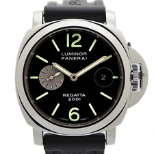 PANERAI Luminor Marina Regatta 2001 PAM00107 Black Men's Used Watch #21025