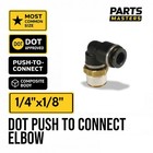 1/4" x 1/8" MPT 90° DOT Push-to-Connect Male Elbow Composite Air Brake Fitting image 1