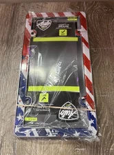 Auto Drive USA Flag Metal Chrome License Plate Frame - BRAND NEW