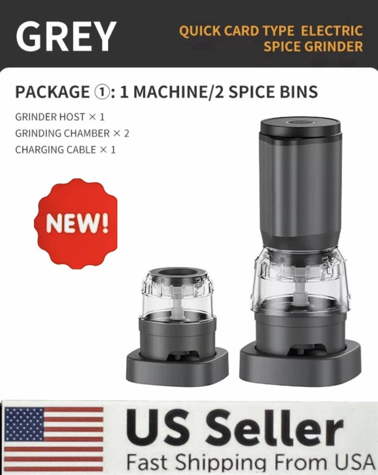 Eletric Spice Grinder, Quick Card Type Electric Spice Grinder - USB Rechargeable
Opens in a new wind