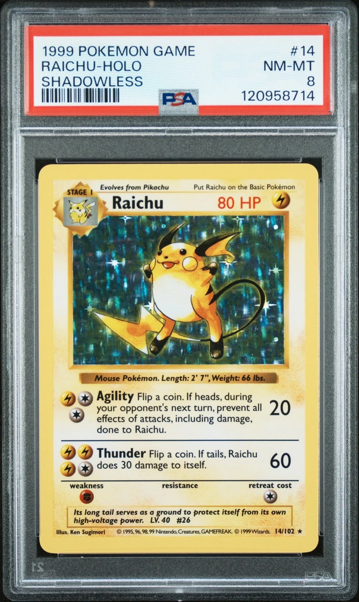Raichu Pokémon TCG Shadowless Individual Collectible Card Game