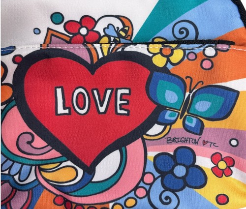 Bolso Bandolera Brighton Power of Love Multicolor Retro Heart Love Essentials Nuevo - Imagen 7 de 8