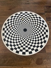VERY RARE VTG 1969 RUBBERMAID BLACK WHITE CHECKERBOARD TURNTABLE LAZY SUSAN