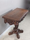 Antique French Game Side Table Console Renaissance Revival Black Forest