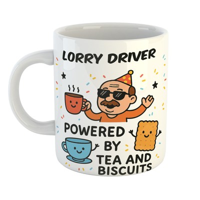 LKW FAHRER JOB HUMOR TASSE ANGETRIEBEN VON TEE & KEKSEN | GESCHENKIDEE | PAPA OPA