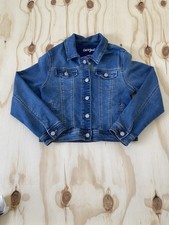 Girls Denim Size 10/12 Large Dark Blue Wash Long Sleeve Jean Jacket